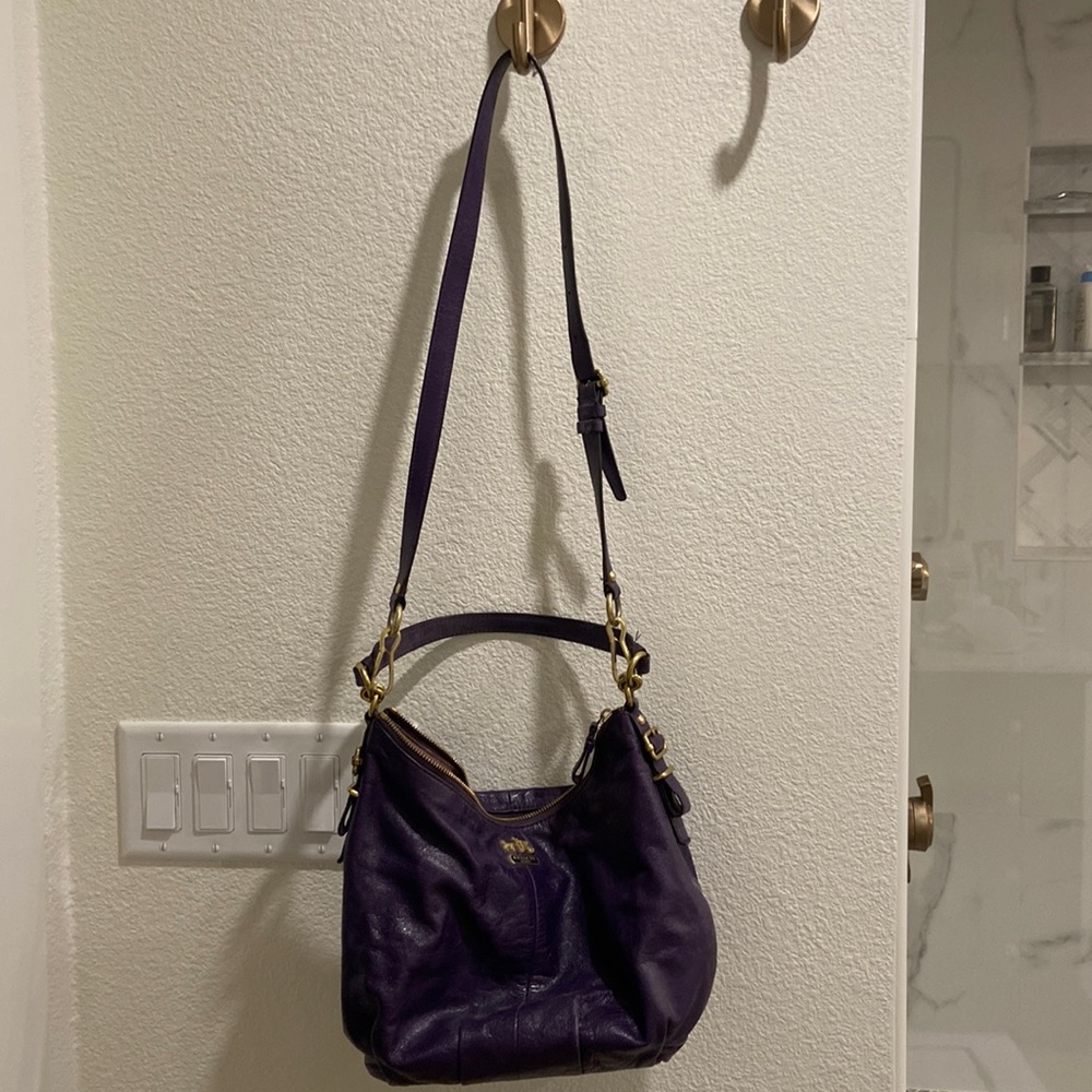 Purple leather Coach Hobo bag